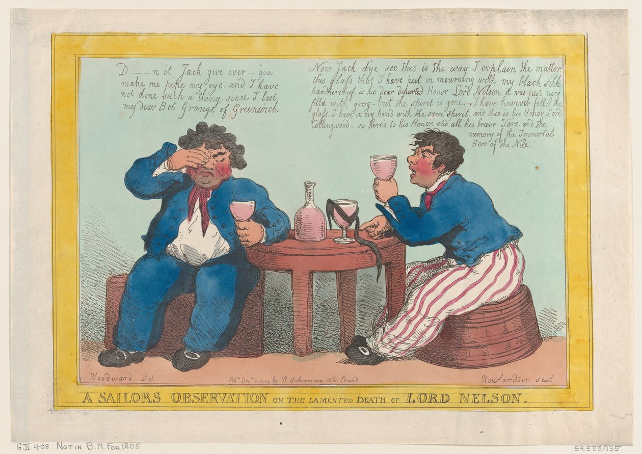 Observación de un marinero sobre la lamentada muerte de Lord Nelson de Thomas Rowlandson