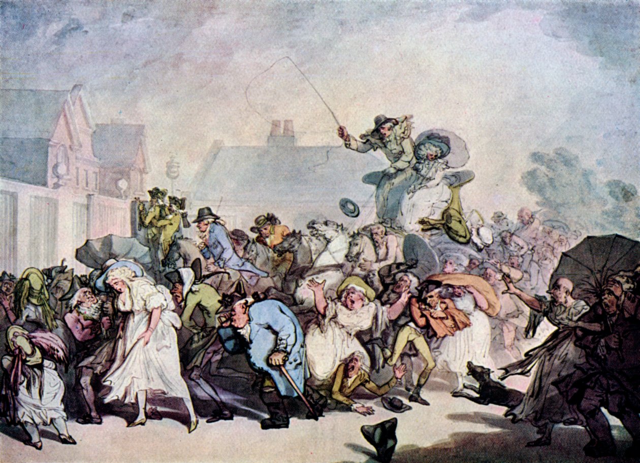 Una tormenta en Hyde Park, 1791, 1929 de Thomas Rowlandson
