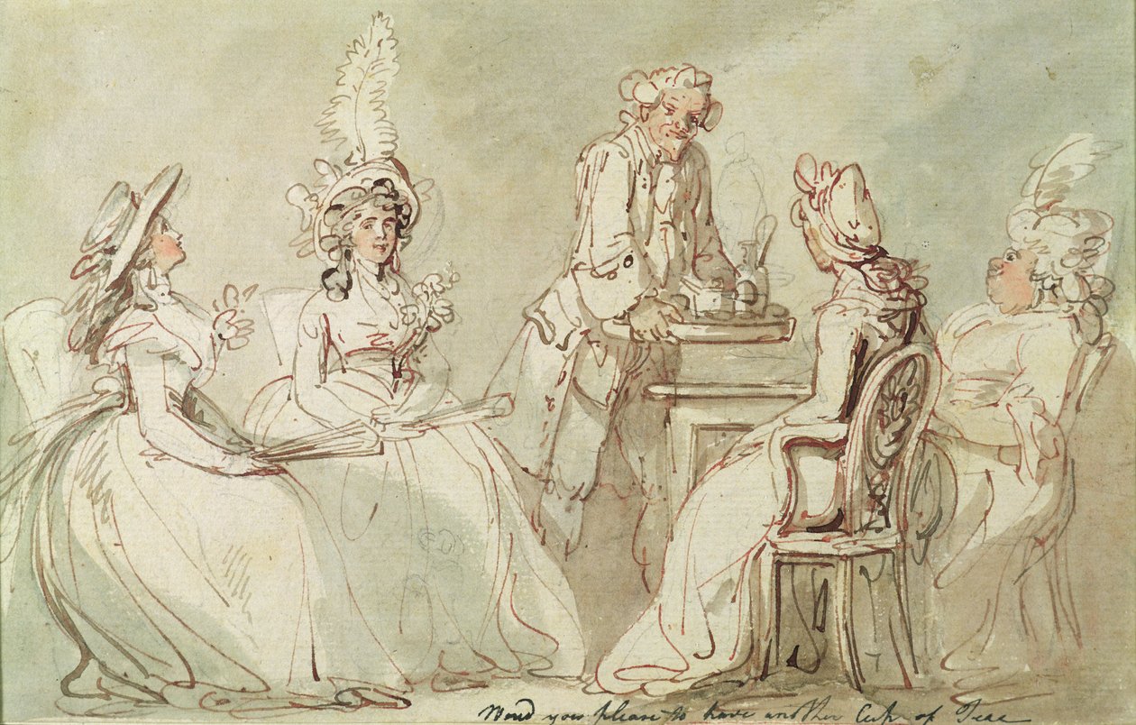 Una fiesta de té de Thomas Rowlandson