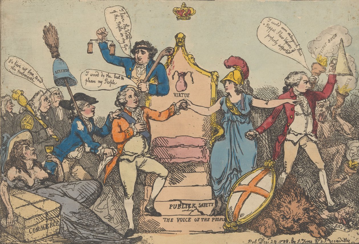 Un toque en los tiempos de Thomas Rowlandson