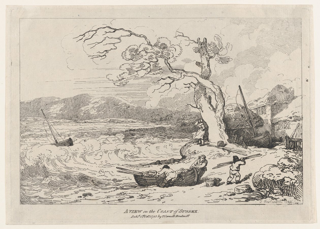 Vista en la costa de Sussex de Thomas Rowlandson