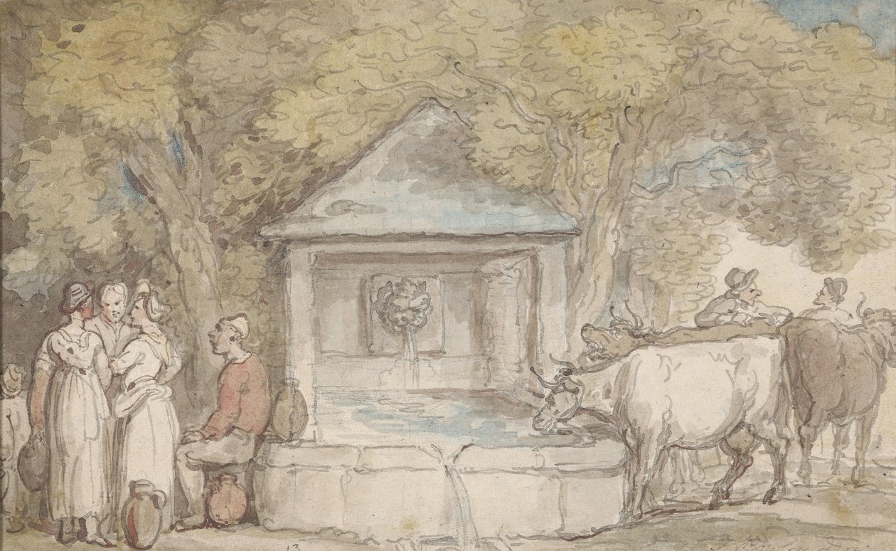 Una fuente del pueblo de Thomas Rowlandson