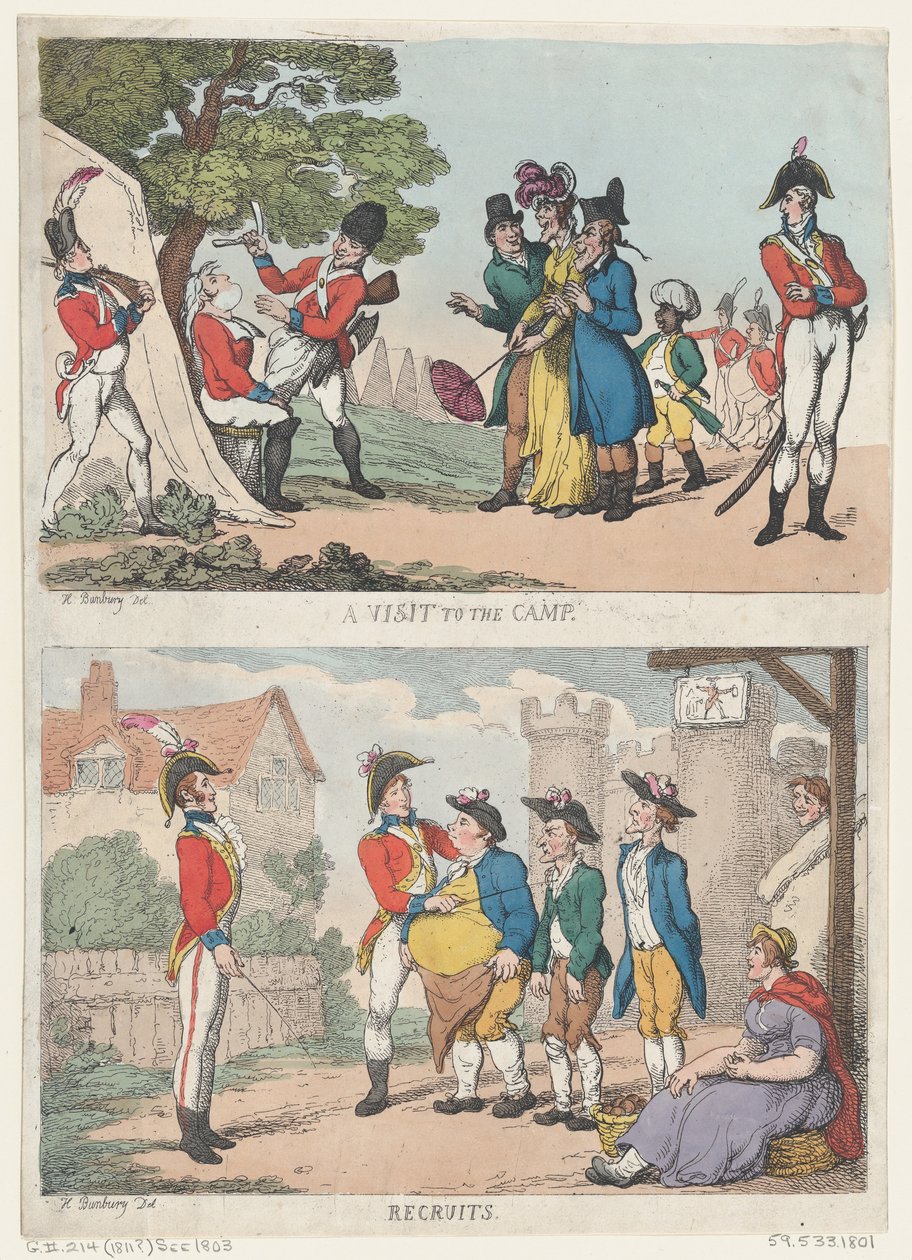 Visita al Campamento y Reclutas, 1811 de Thomas Rowlandson