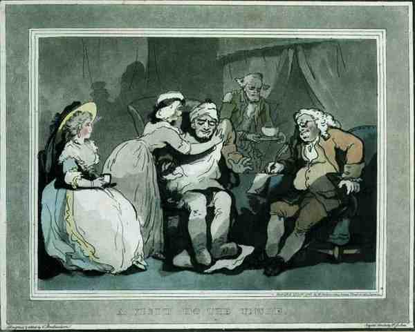 "Una Visita al Tío", acuatinteado por Francis Jukes (1747-1812), pub. por E. Jackson de Thomas Rowlandson