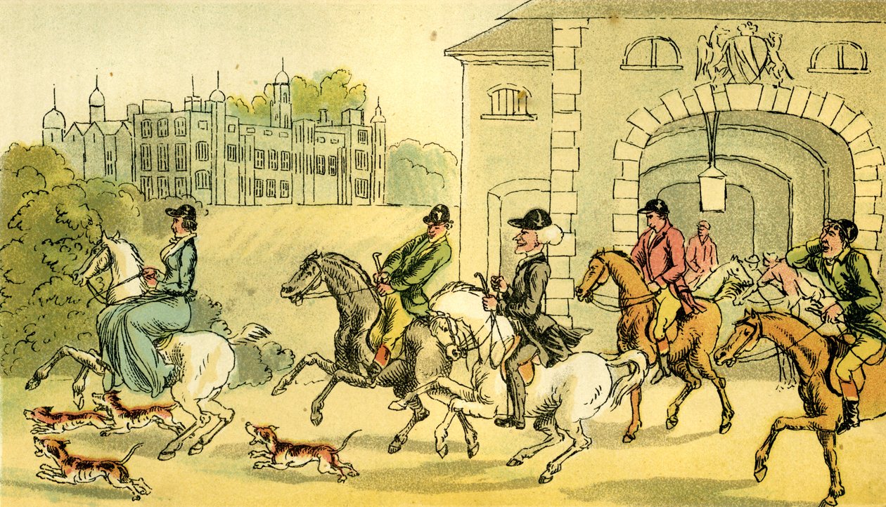 Una noble partida de caza de Thomas Rowlandson