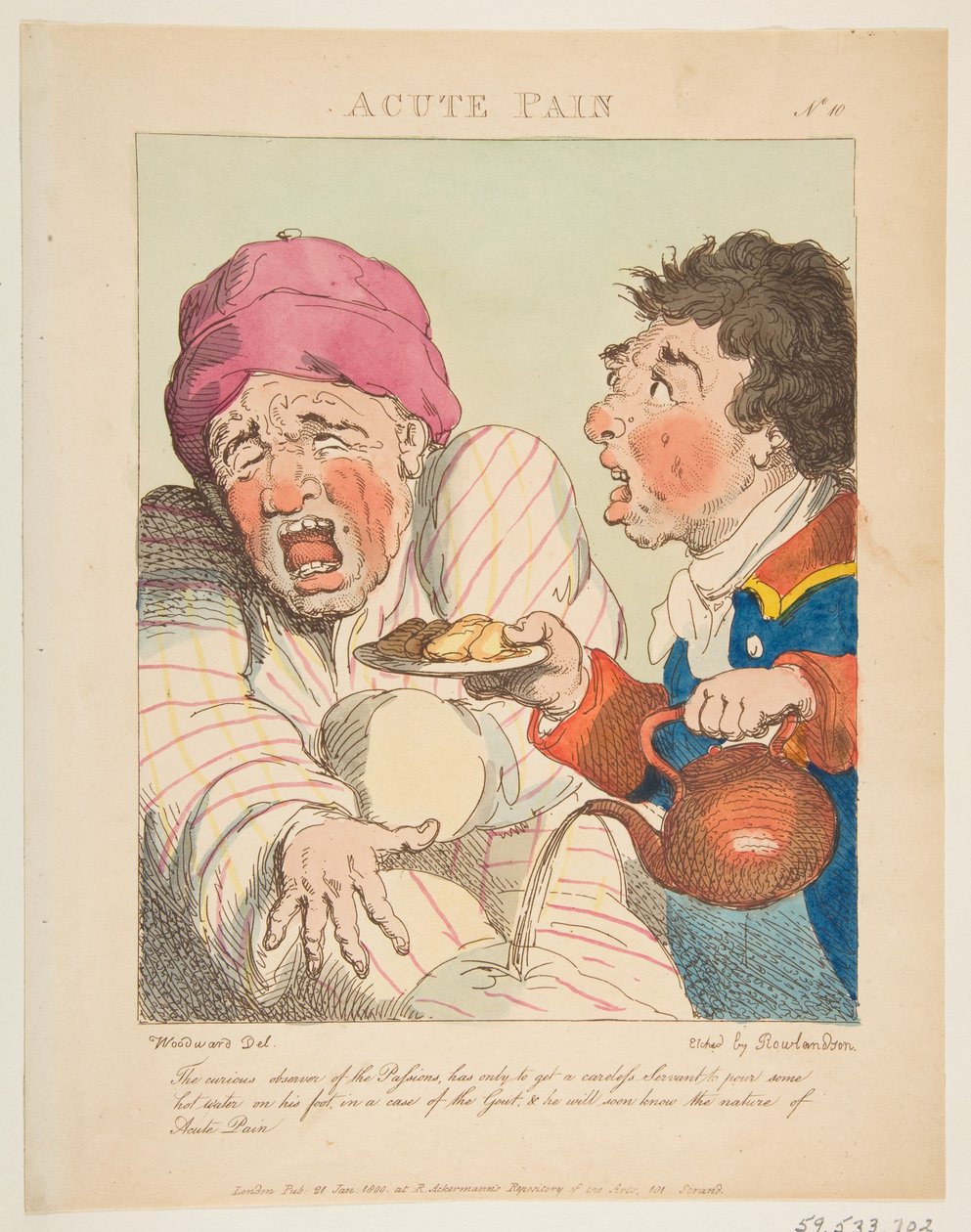 Dolor Agudo, Caricaturas de las Pasiones, 21 de enero de 1800 de Thomas Rowlandson