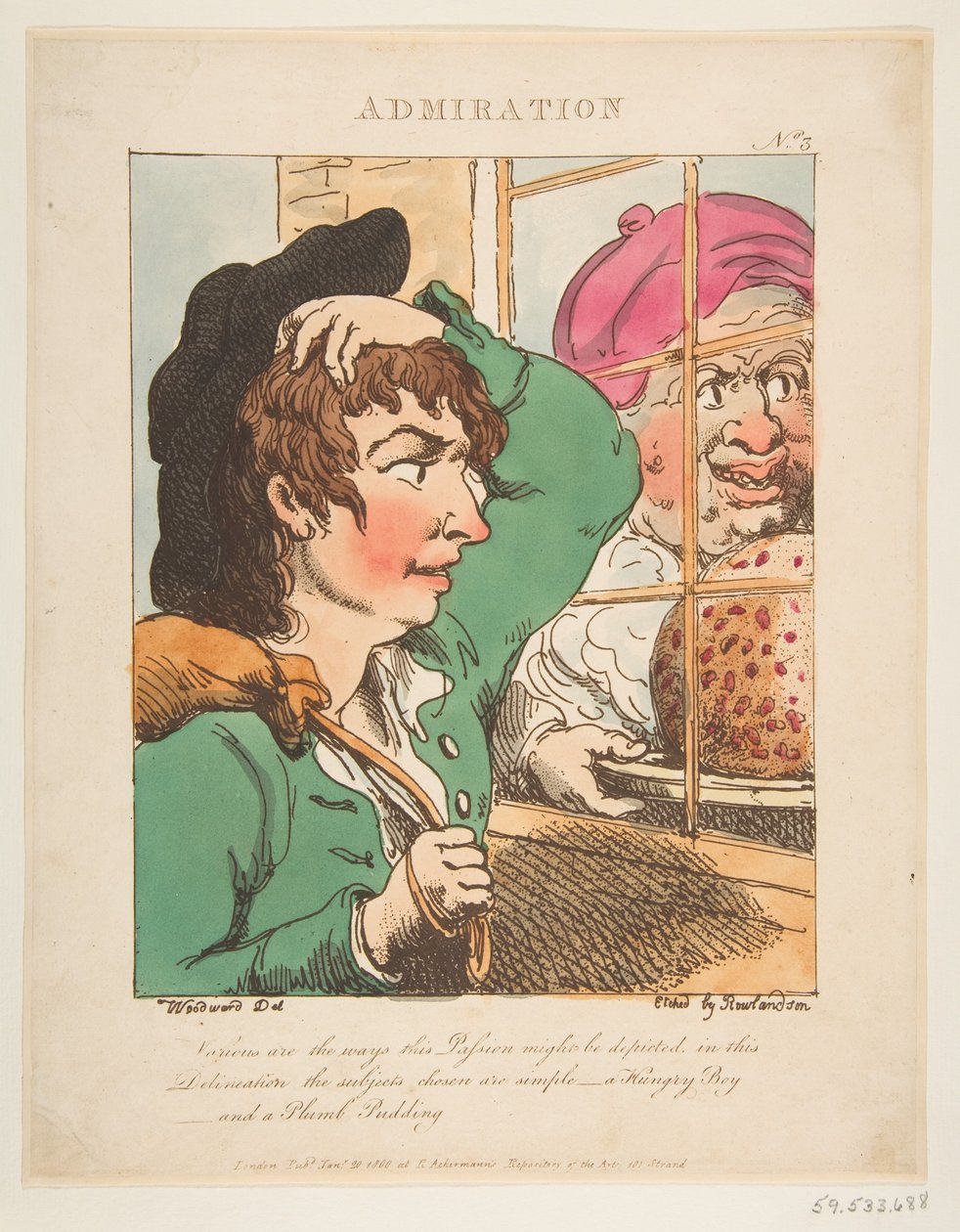 Admiración Le Brun Travestido, o Caricaturas de las Pasiones, 20 de enero de 1800 de Thomas Rowlandson