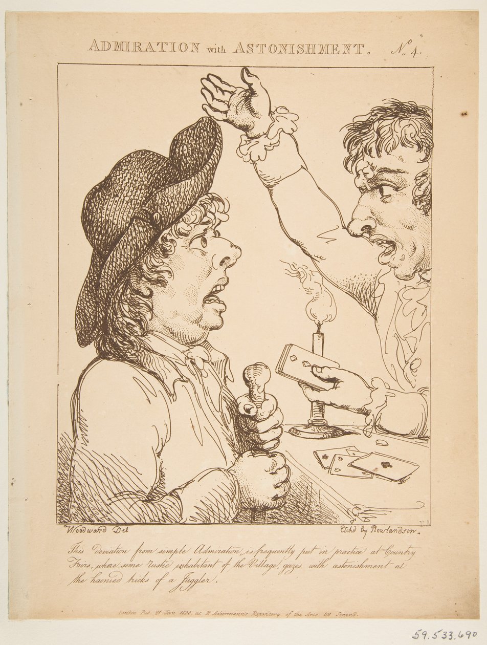 Admiración con asombro Le Brun Travestido, o Caricaturas de las Pasiones, 21 de enero de 1800 de Thomas Rowlandson