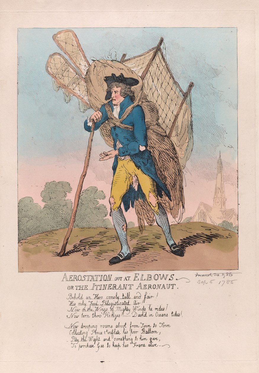 Aerostación en Ruinas o el Aeronauta Itinerante de Thomas Rowlandson