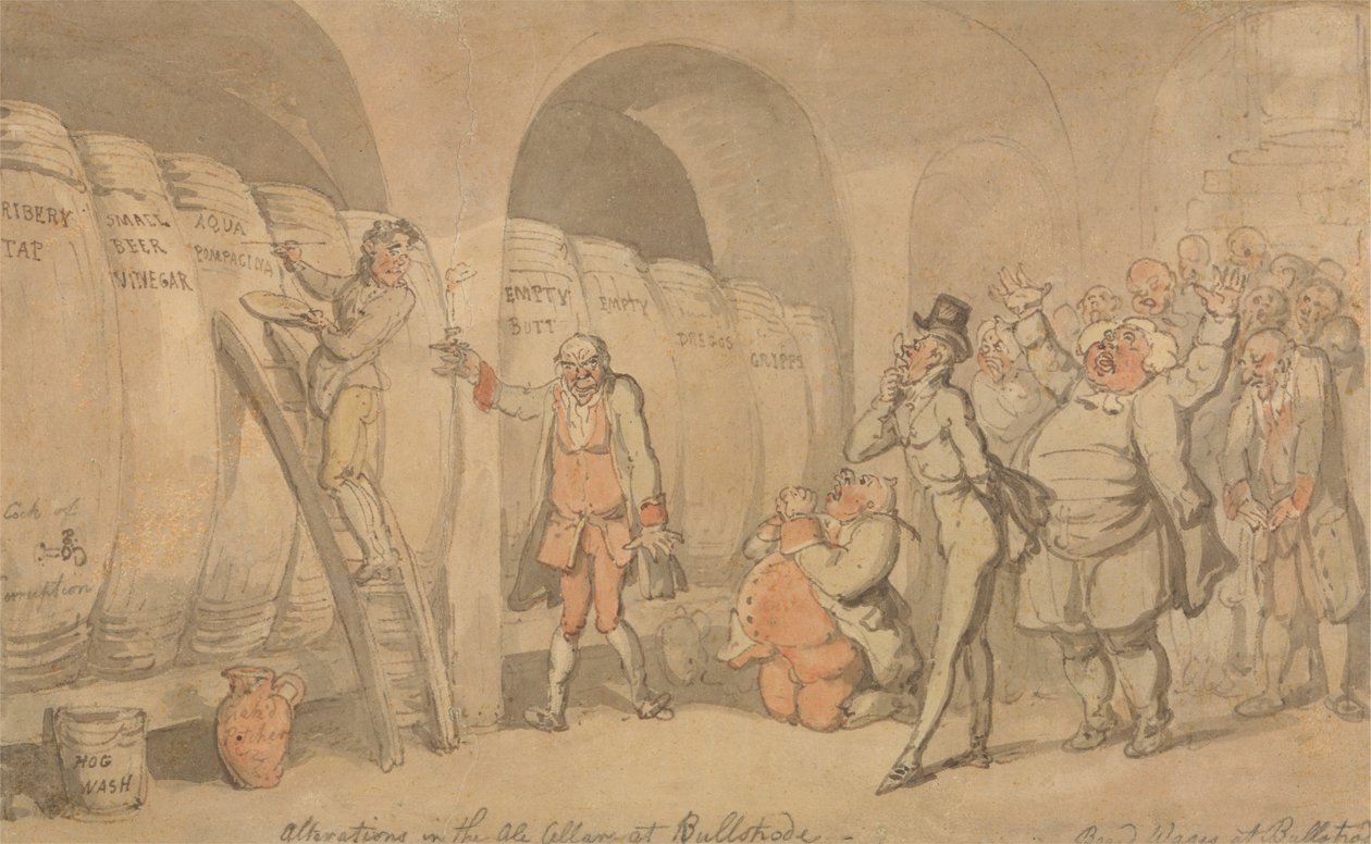 Alteraciones en la bodega de cerveza de Bullstrode de Thomas Rowlandson