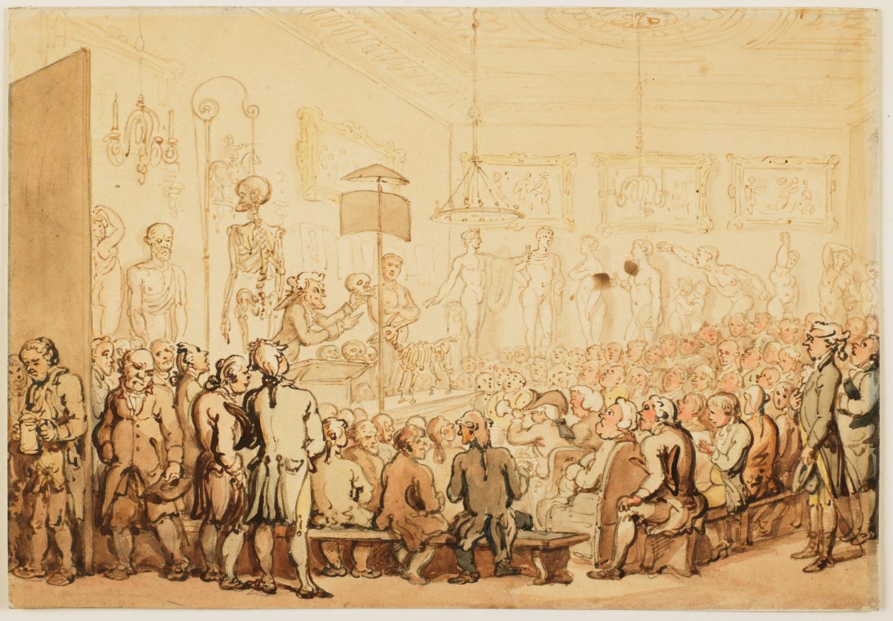 Una conferencia sobre anatomía en la Real Academia de las Artes de Thomas Rowlandson