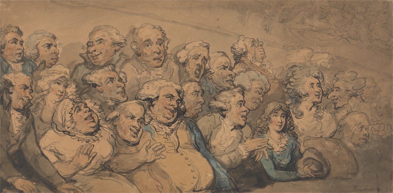 Una función en el teatro Drury Lane de Thomas Rowlandson