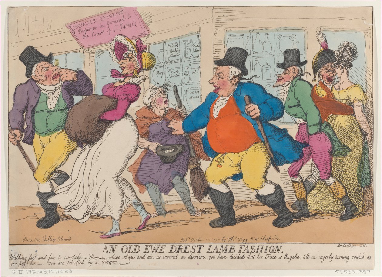 Una vieja oveja vestida a la moda de cordero, 25 de octubre de 1810 de Thomas Rowlandson