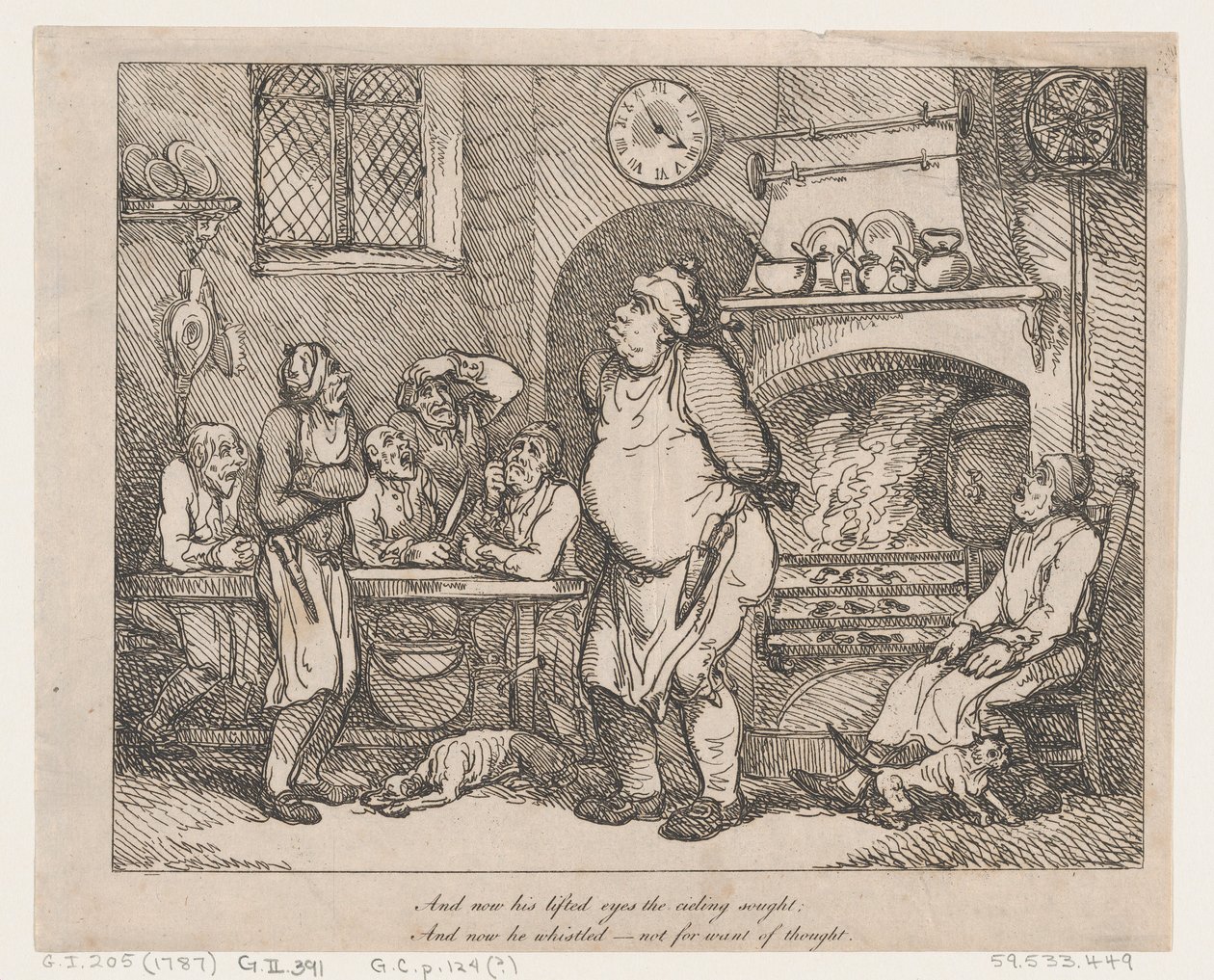 Y ahora sus ojos levantados buscaron el techo..., 1787 de Thomas Rowlandson