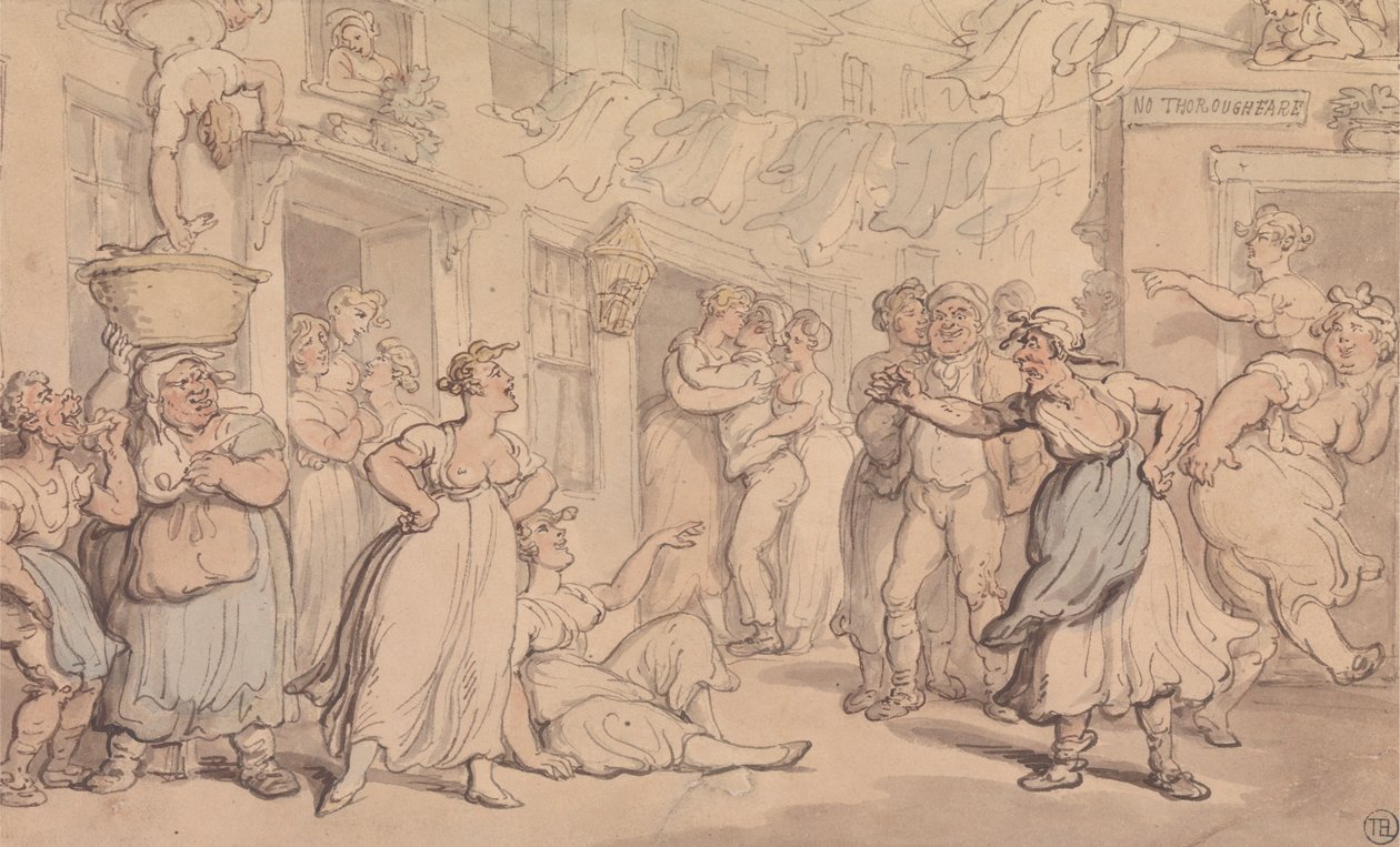 Escena de enfado en una calle de Thomas Rowlandson