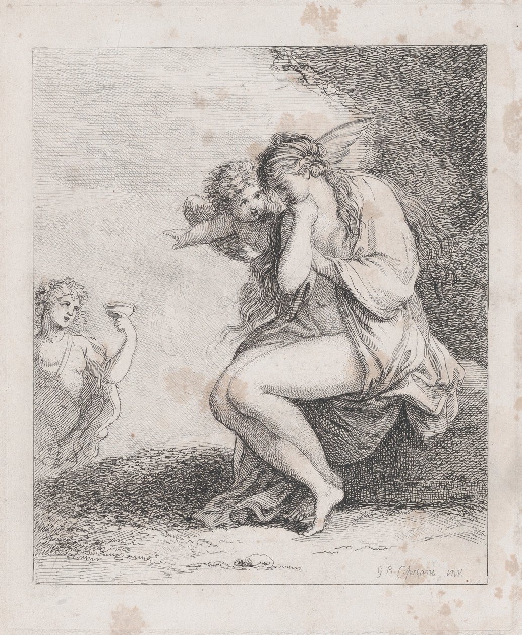 Ariadna en Naxos abordada por Baco, ca. 1790 de Thomas Rowlandson