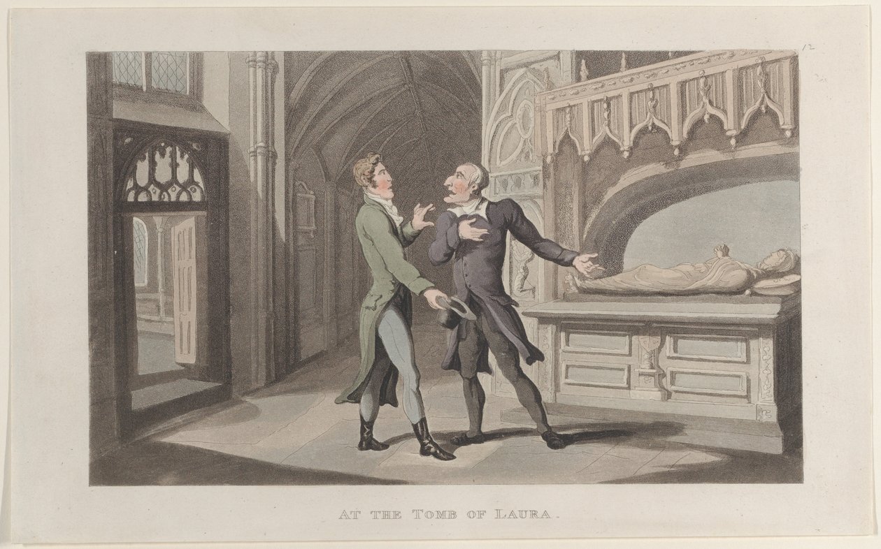 En la tumba de Laura, del Diario de viajes sentimentales en las provincias del sur... de Thomas Rowlandson