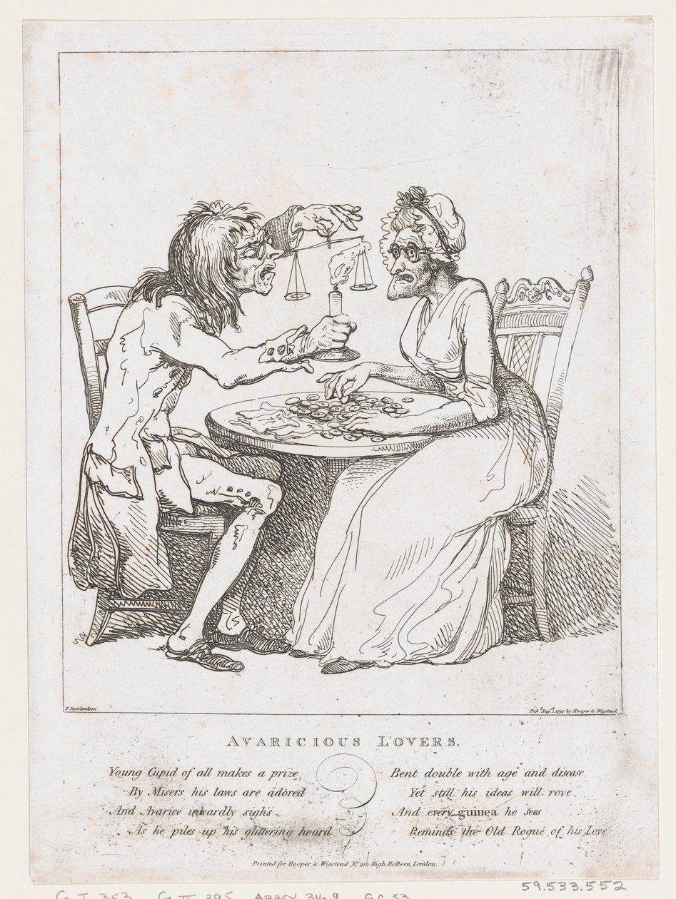 Amantes avaros, 1 de agosto de 1797 de Thomas Rowlandson