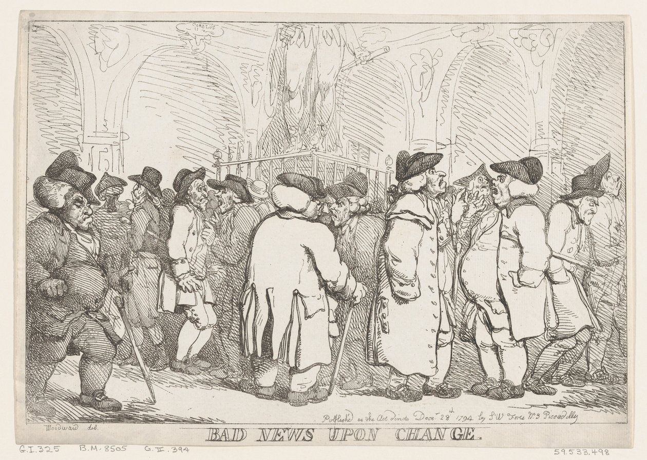 Malas noticias en la Bolsa de Thomas Rowlandson