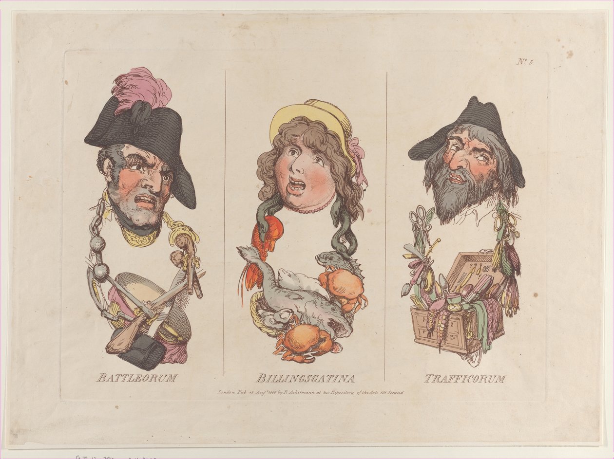 Battleorum, Billingsgatina, Trafficorum, 15 de agosto de 1800 de Thomas Rowlandson