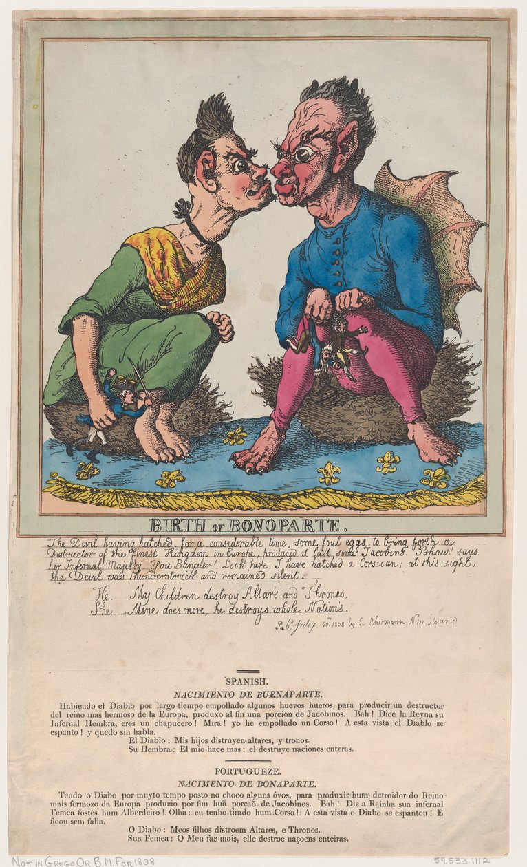 Nacimiento de Bonaparte, 8 de febrero de 1808 de Thomas Rowlandson