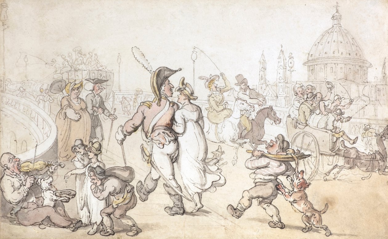 Puente de Blackfriars (acuarela) de Thomas Rowlandson