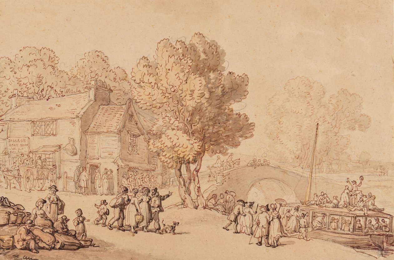 Embarcando en un bote de ferry, c.1810 de Thomas Rowlandson