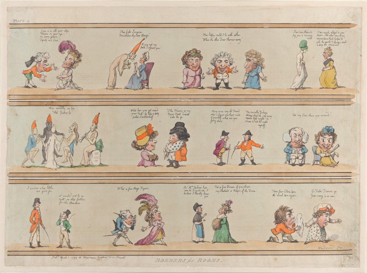 Bordes para habitaciones, Placa 4, 1 de abril de 1799 de Thomas Rowlandson