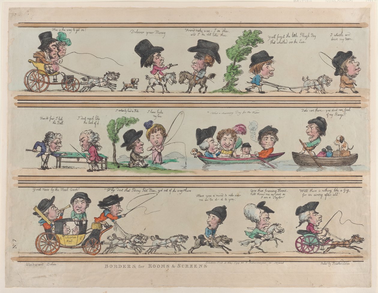 Bordes para Habitaciones y Pantallas, Placa 7, 10 de mayo de 1799 de Thomas Rowlandson