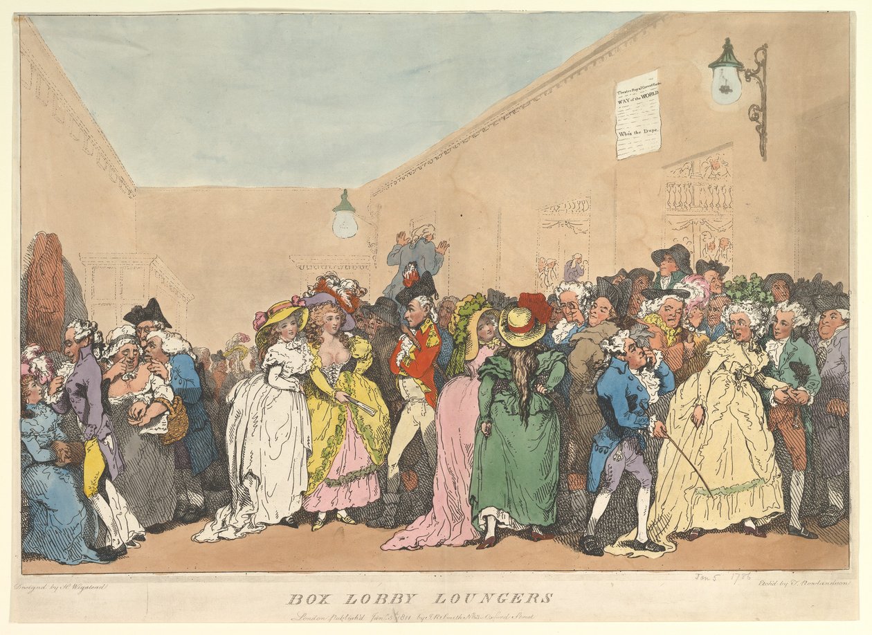 Holgazanes del vestíbulo del teatro de Thomas Rowlandson