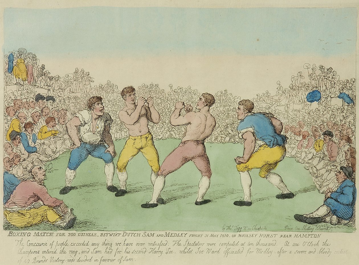 Combate de boxeo por 200 guineas entre Dutch Sam y Medley de Thomas Rowlandson