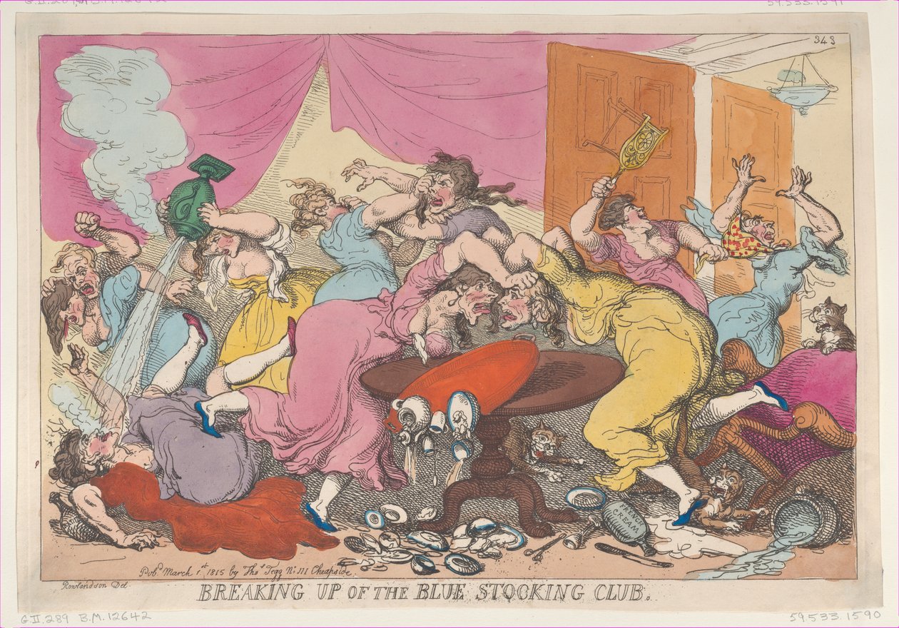 Disolución del Club de la Media Azul, 1 de marzo de 1815 de Thomas Rowlandson