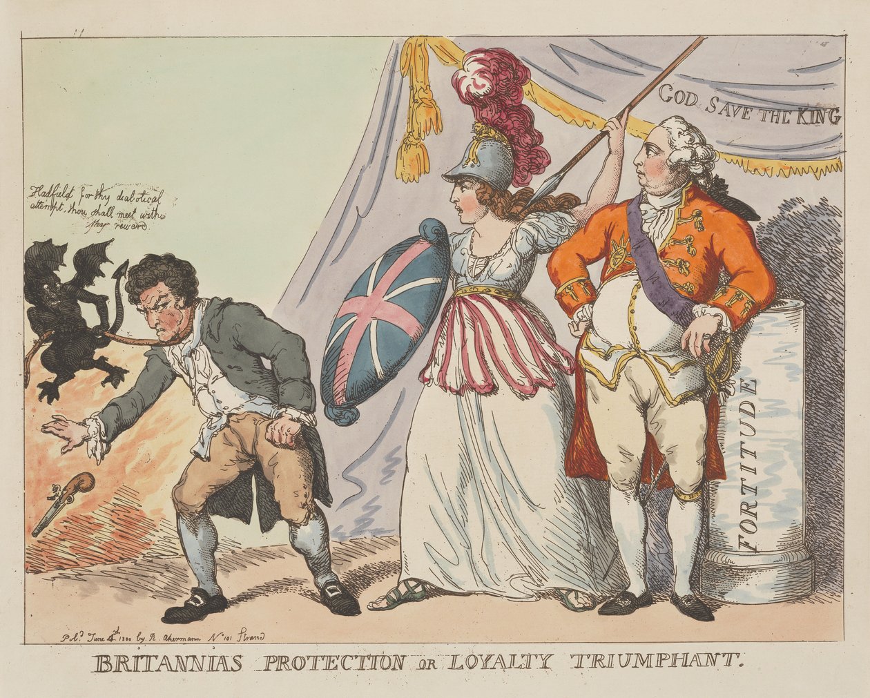 «La protección de Britania» o «El triunfo de la lealtad» de Thomas Rowlandson