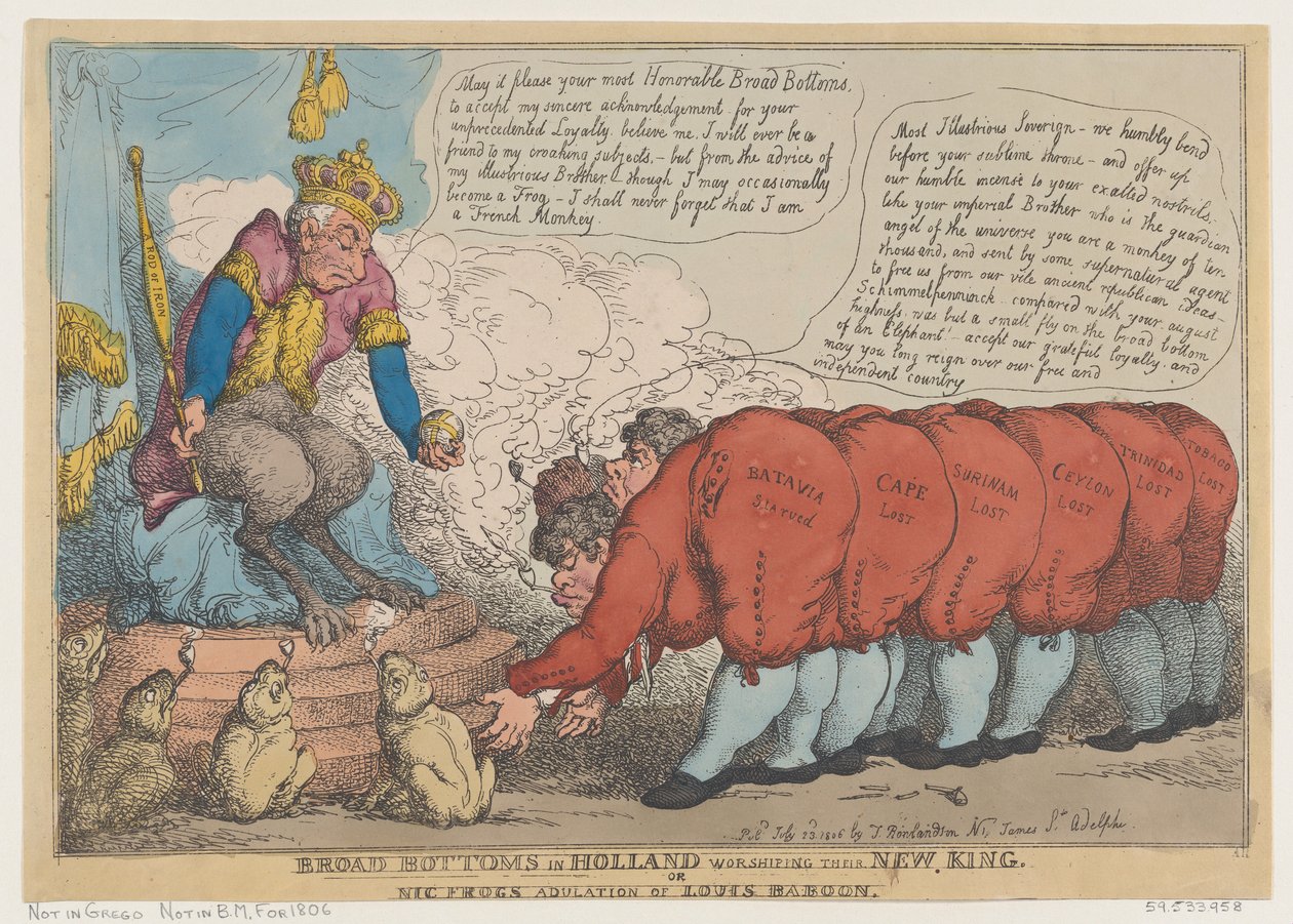Fondos anchos en Holanda adorando a su nuevo rey, 23 de julio de 1806 de Thomas Rowlandson