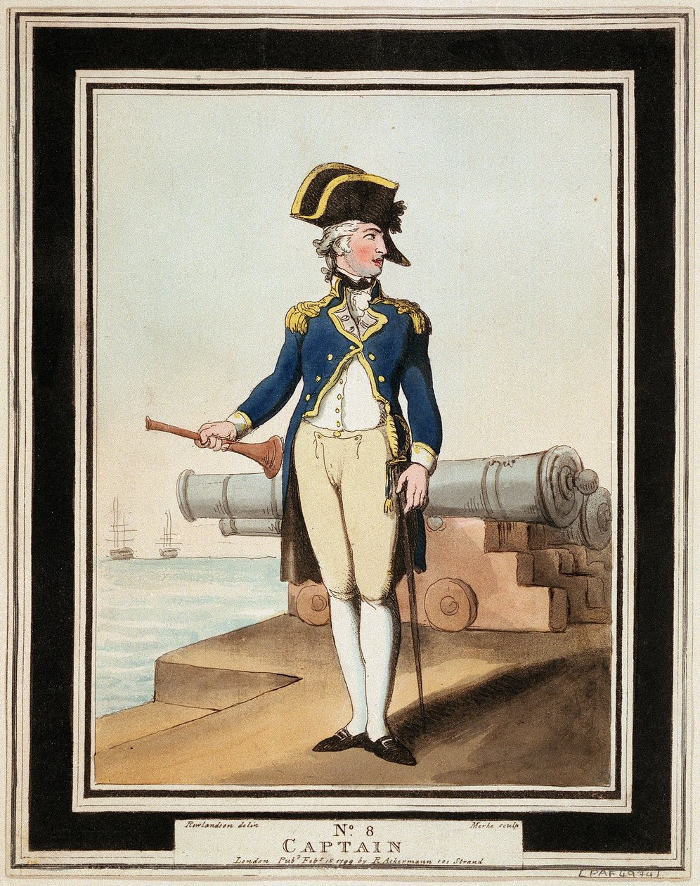 Capitán de la Royal Navy en el siglo XVIII de Thomas Rowlandson