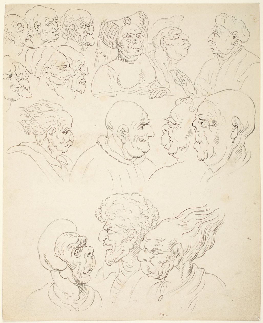 Cabezas caricaturizadas de Thomas Rowlandson