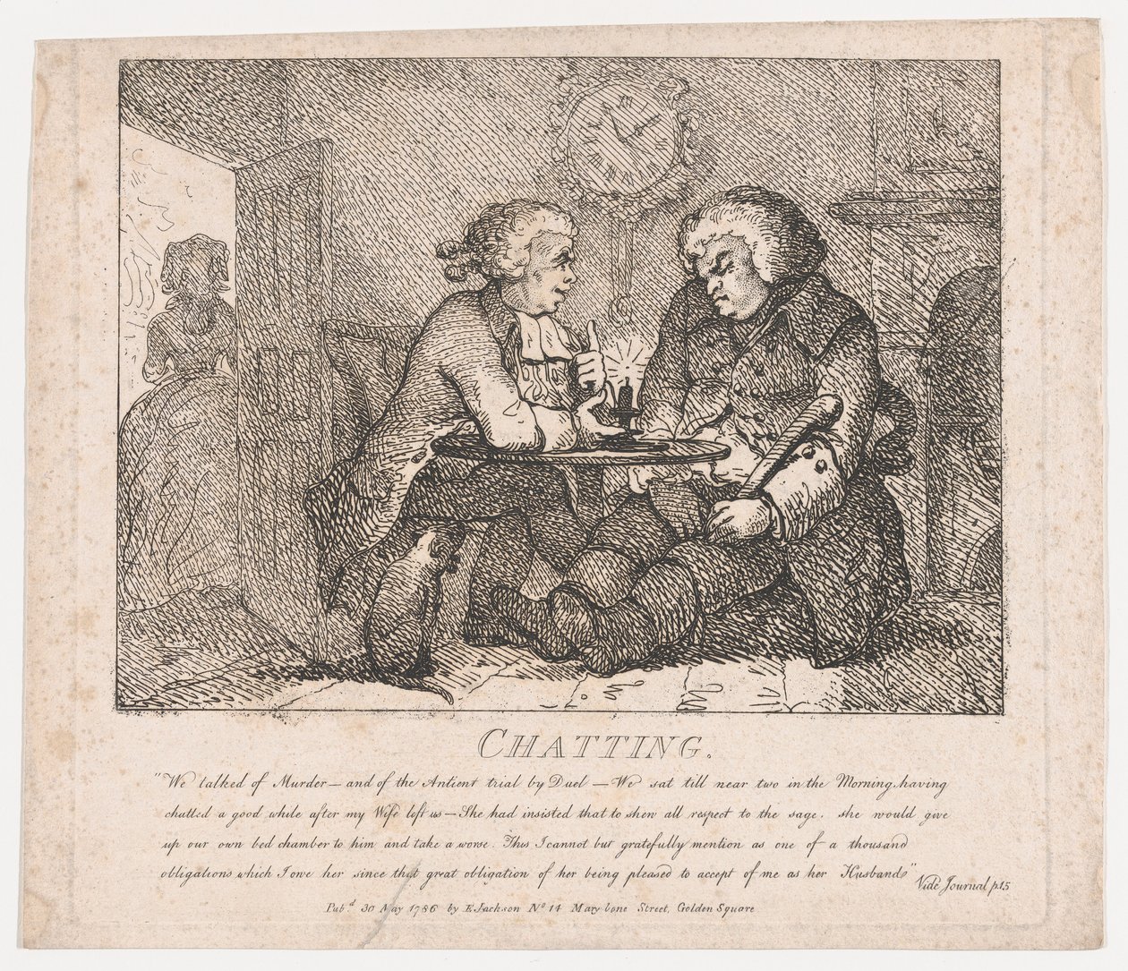 Bellezas pintorescas de Boswell conversando, Parte la Primera, 30 de mayo de 1786 de Thomas Rowlandson