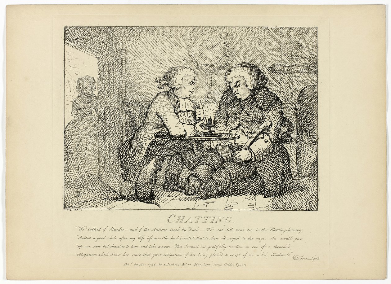 Charla, del Viaje a las Hébridas de Boswell de Thomas Rowlandson