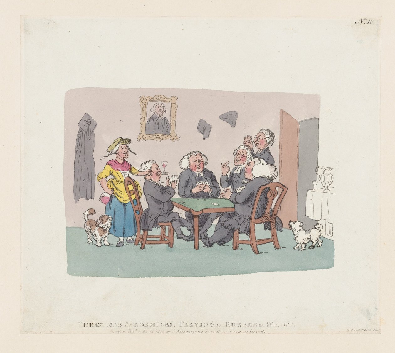 Académicos de Navidad jugando al whist de Thomas Rowlandson