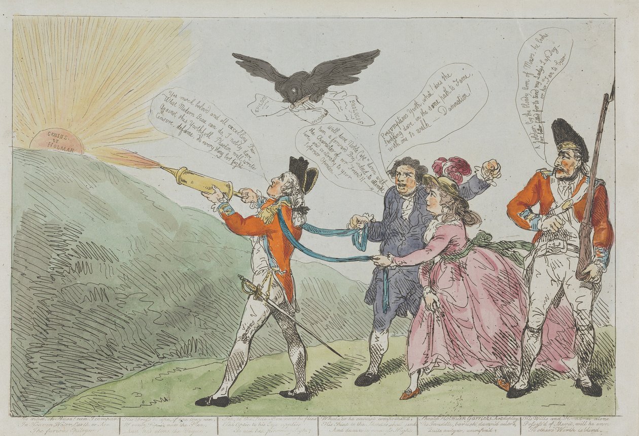 El coronel Topham, empeñado en acabar con el genio de Holman con su «Squirt» de Thomas Rowlandson