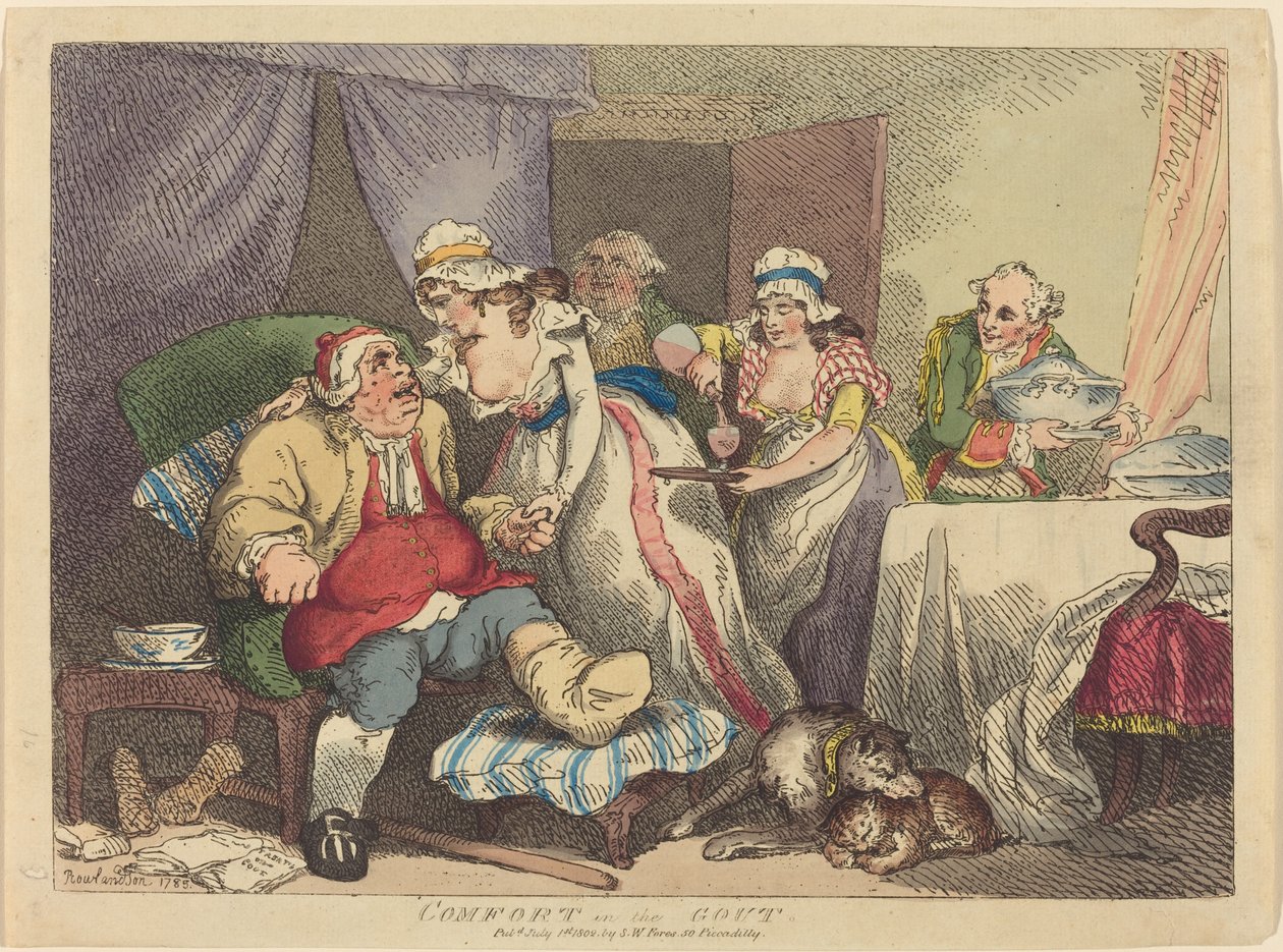 Consuelo en la gota de Thomas Rowlandson
