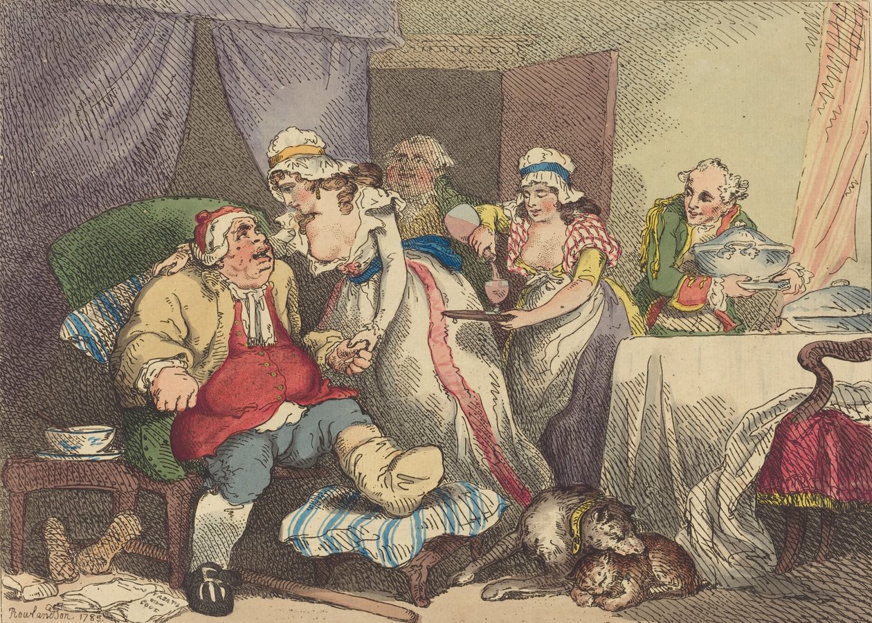 Consuelo en la gota, 1785 de Thomas Rowlandson