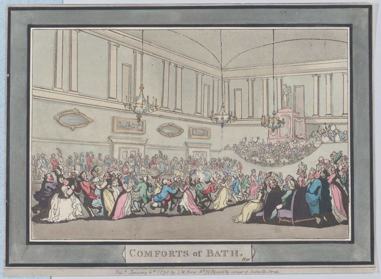 Comodidades de Bath, Placa 10, 6 de enero de 1798 de Thomas Rowlandson