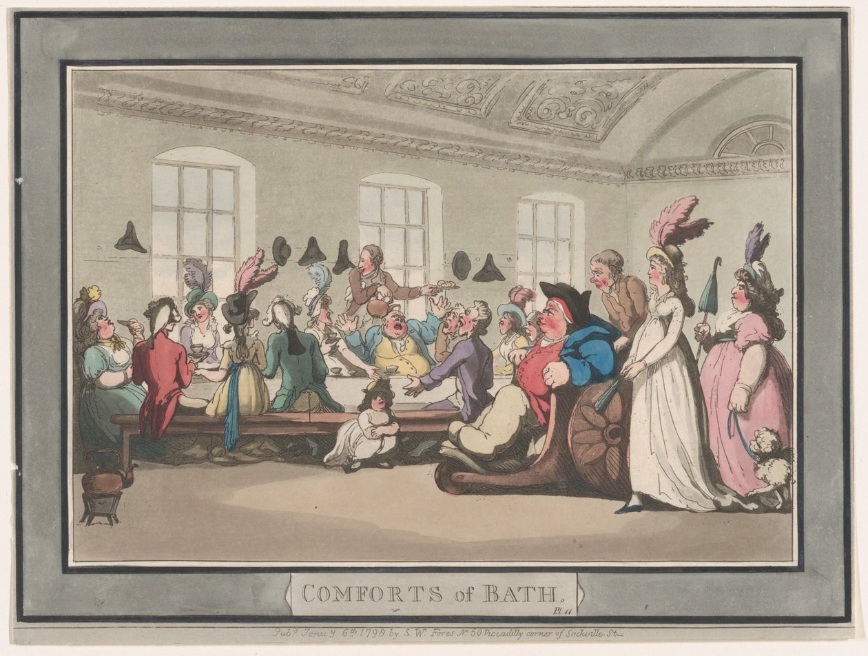 Comodidades de Bath, Placa 11, 6 de enero de 1798 de Thomas Rowlandson