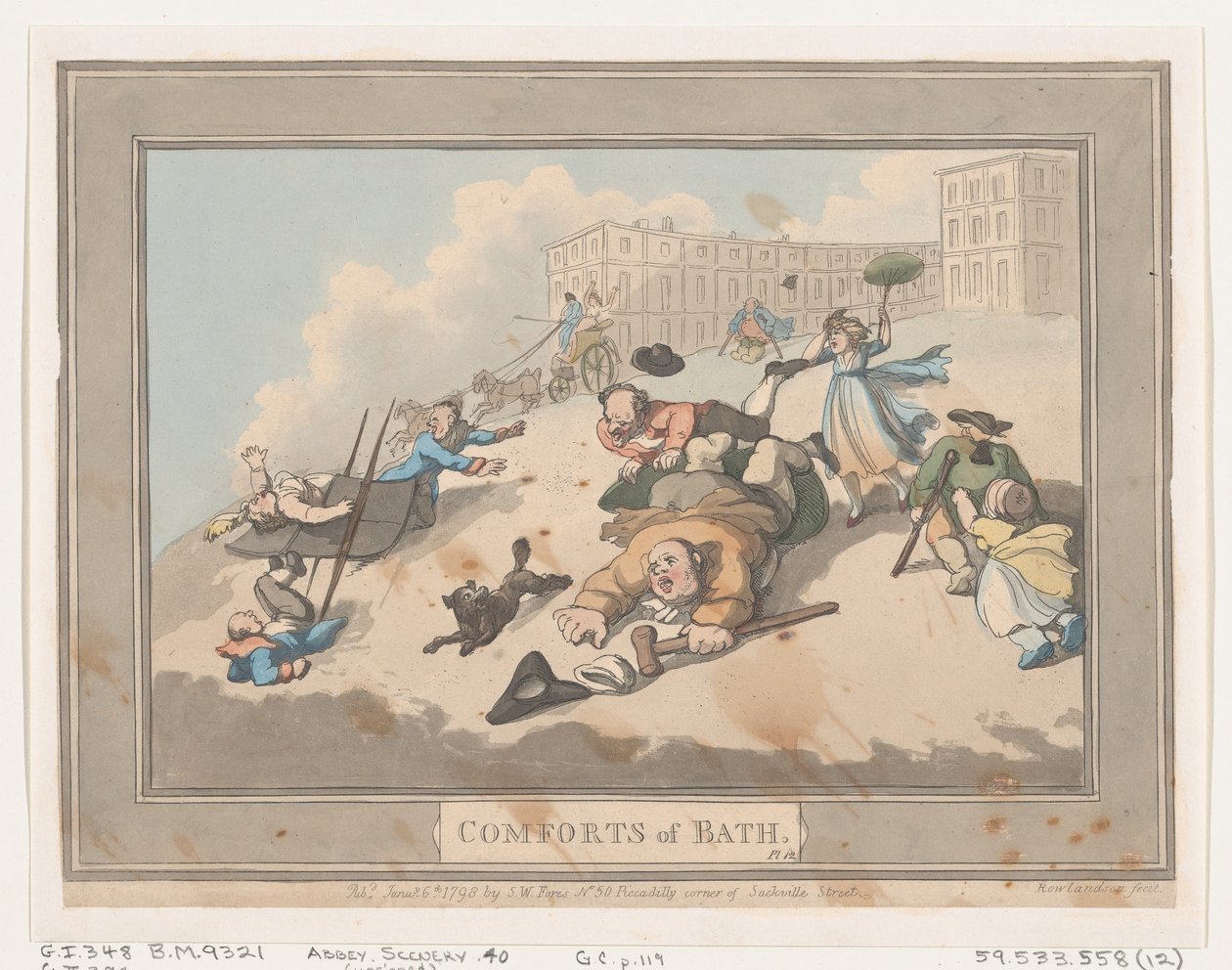 Comodidades de Bath, Placa 12, 6 de enero de 1798 de Thomas Rowlandson