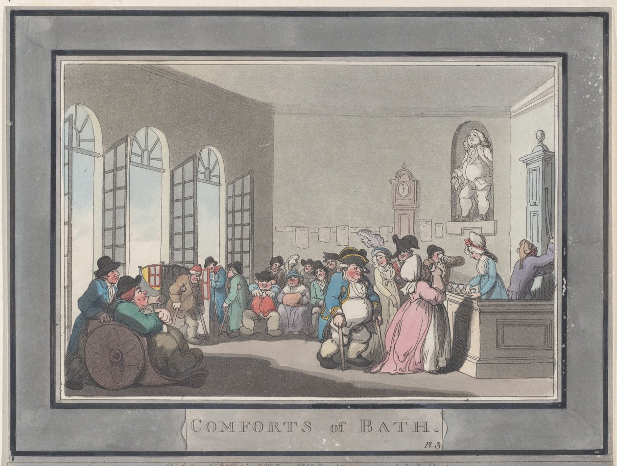 Comodidades de Bath, Placa 3, 6 de enero de 1798 de Thomas Rowlandson
