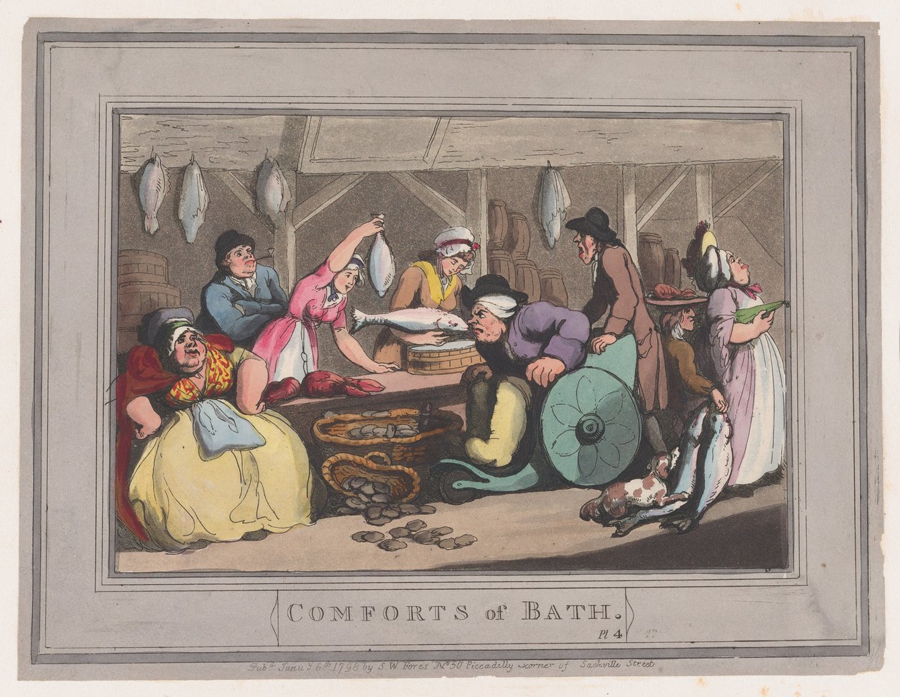 Comodidades de Bath, Placa 4, 6 de enero de 1798 de Thomas Rowlandson