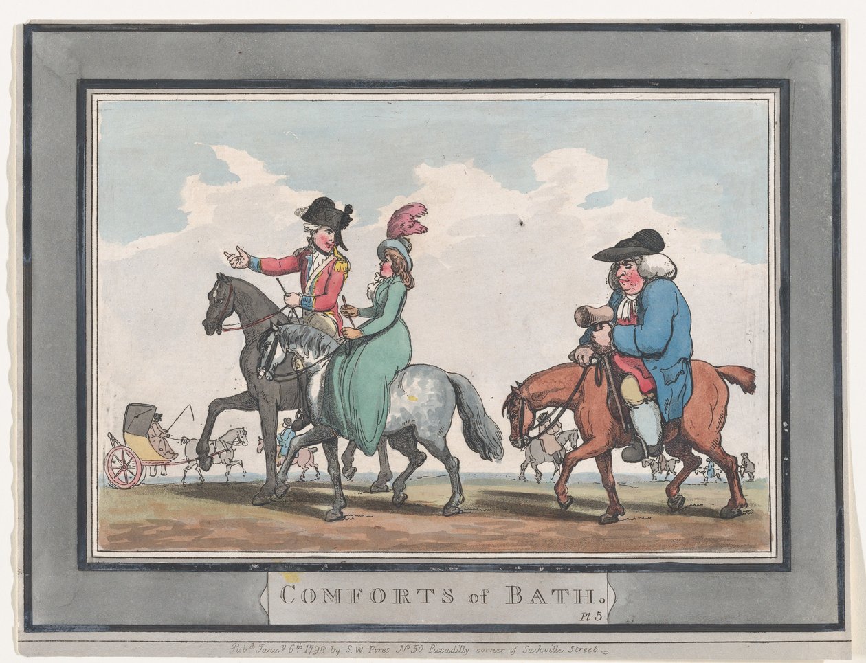 Comodidades de Bath, Placa 5, 6 de enero de 1798 de Thomas Rowlandson