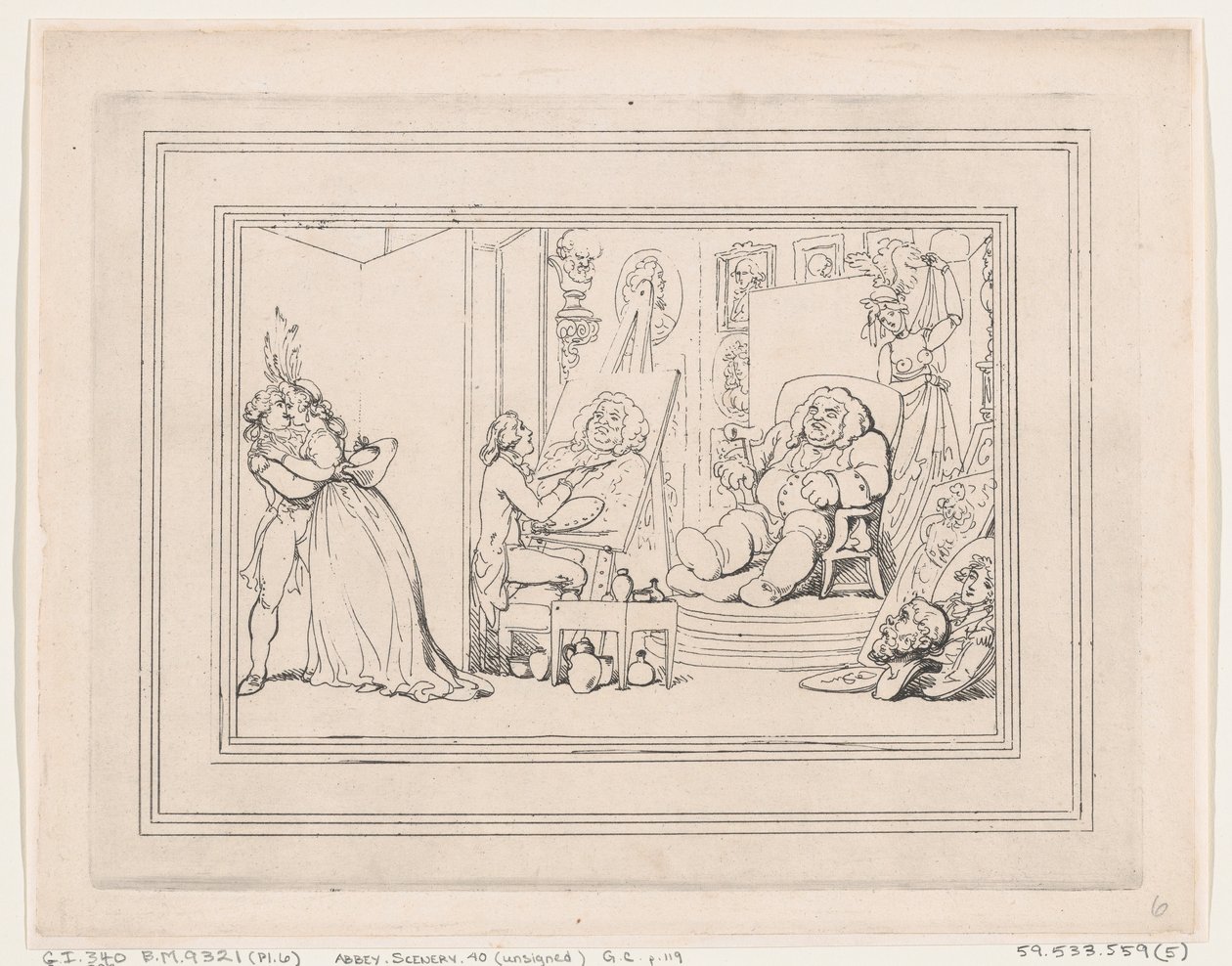 «Las delicias del baño», lámina 6 de Thomas Rowlandson