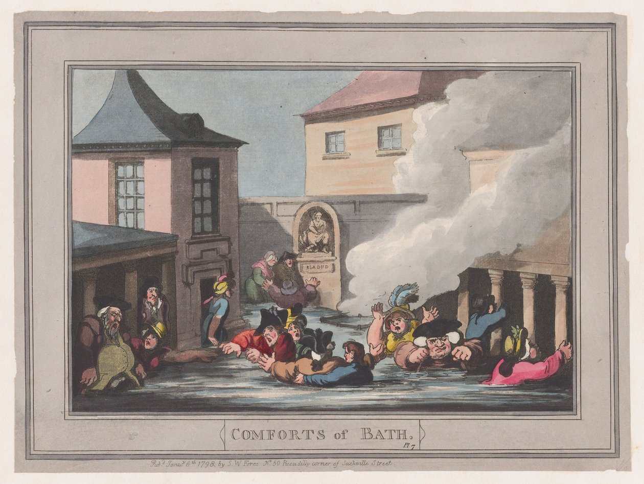 Comodidades de Bath, Placa 7, 6 de enero de 1798 de Thomas Rowlandson